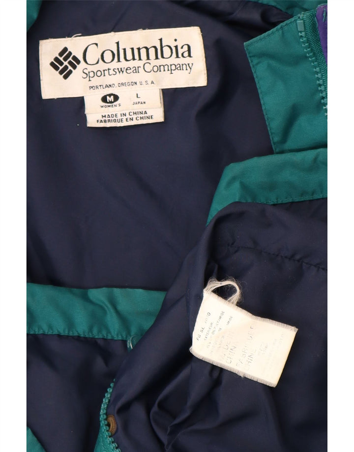 Jachetă de ploaie supradimensionată Columbia pentru femei UK 14 Medium Green Colorblock