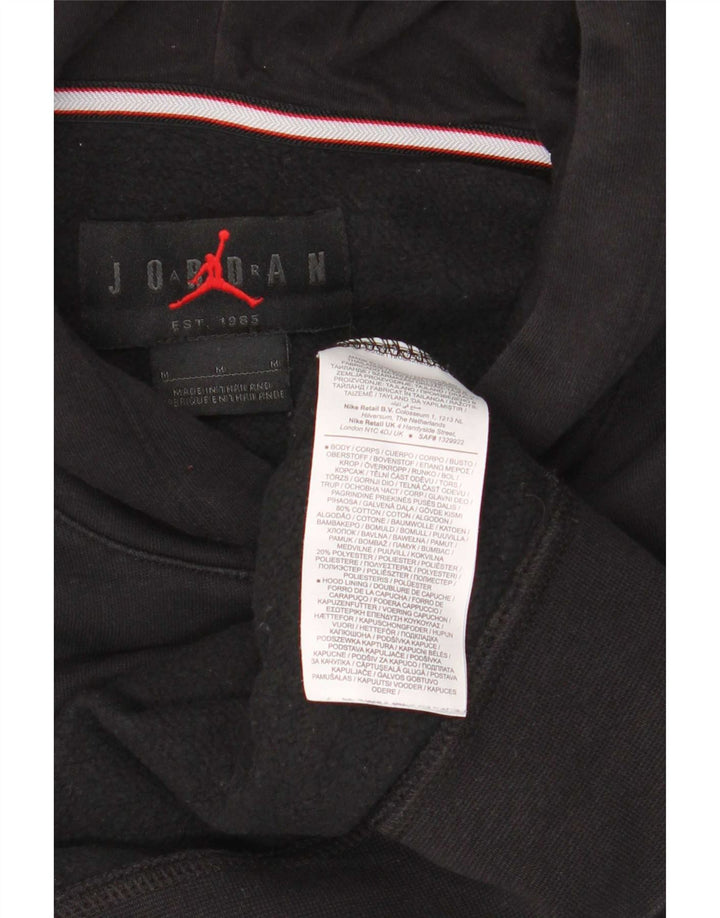 Jumper Jordan pentru bărbați cu capota cu grafică, bumbac mediu negru
