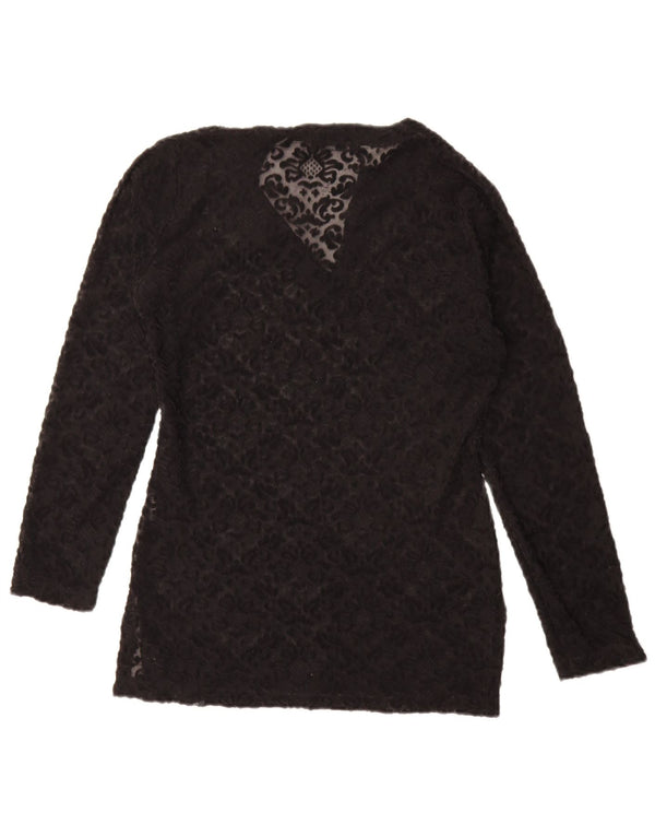 Kookai Womens Oversized See Through Top US 2 XS Black Floral
