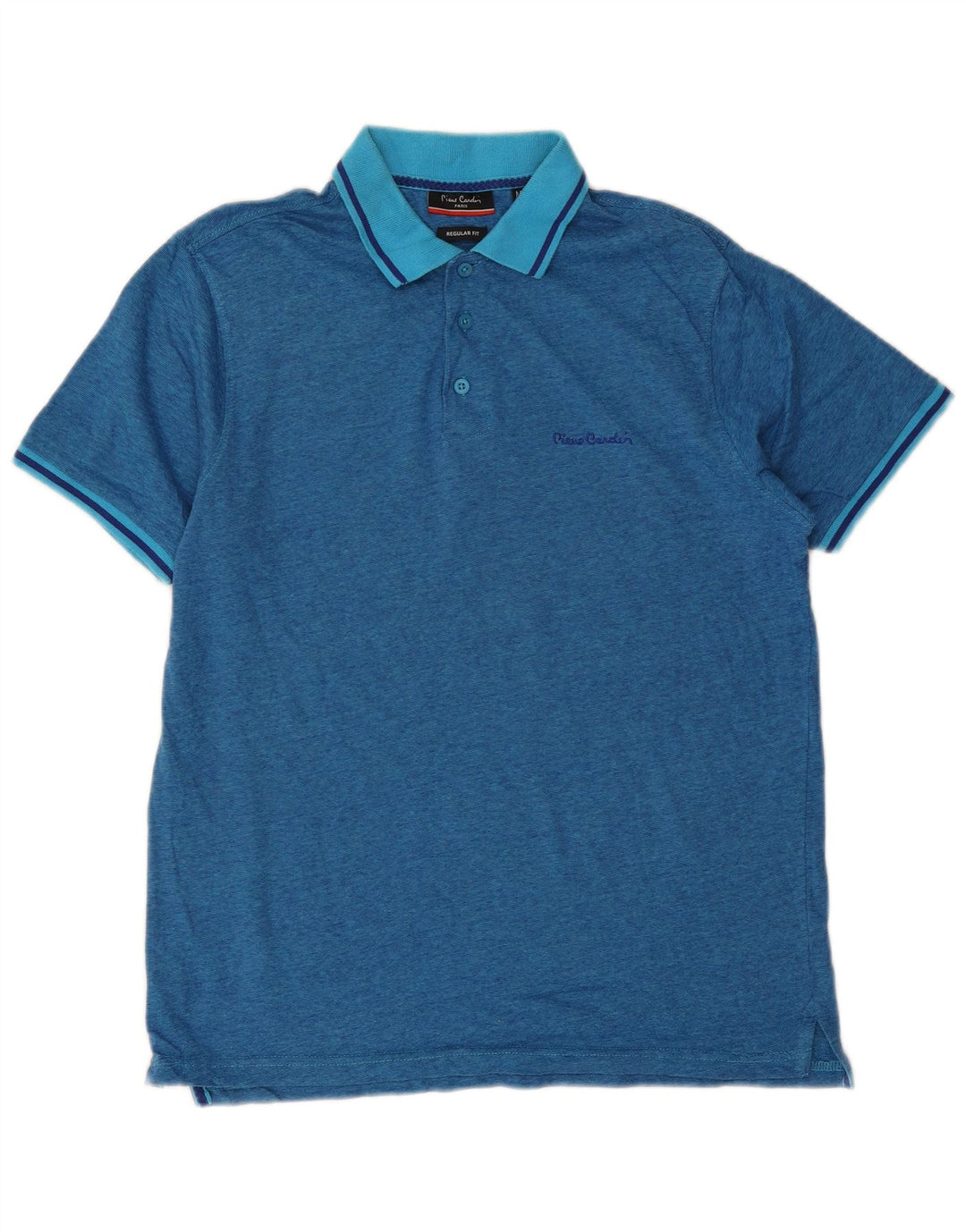 Cămașă polo Pierre Cardin pentru bărbați, bumbac albastru mediu