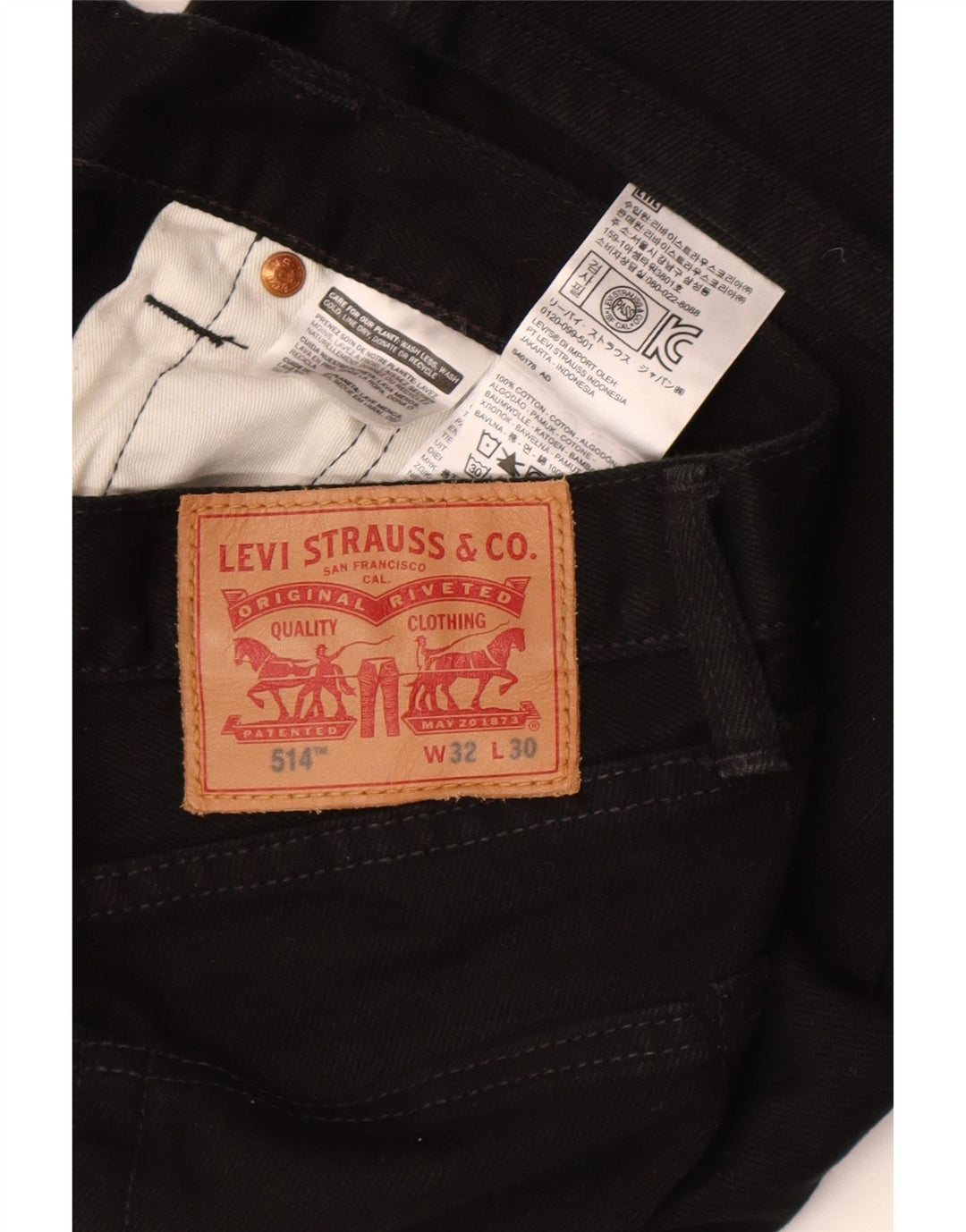 Blugi drepti pentru bărbați Levi's 514 W32 L30 bumbac negru