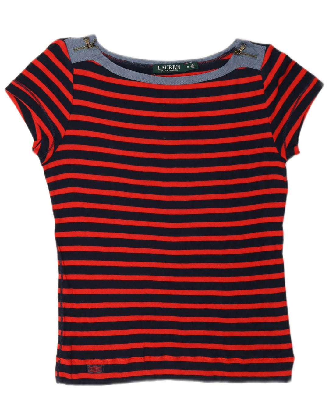 Tricou pentru femei Ralph Lauren UK 14 Medium Red Striped