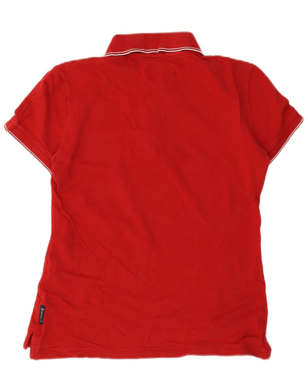 Armani Jeans Womens Skinny Polo Shirt UK 14 Medium Red