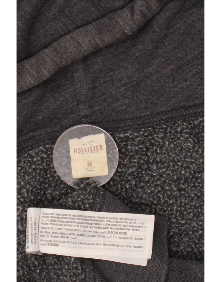 Pulover HOLLISTER pentru bărbați, cu fermoar și grafic, bumbac, gri mediu
