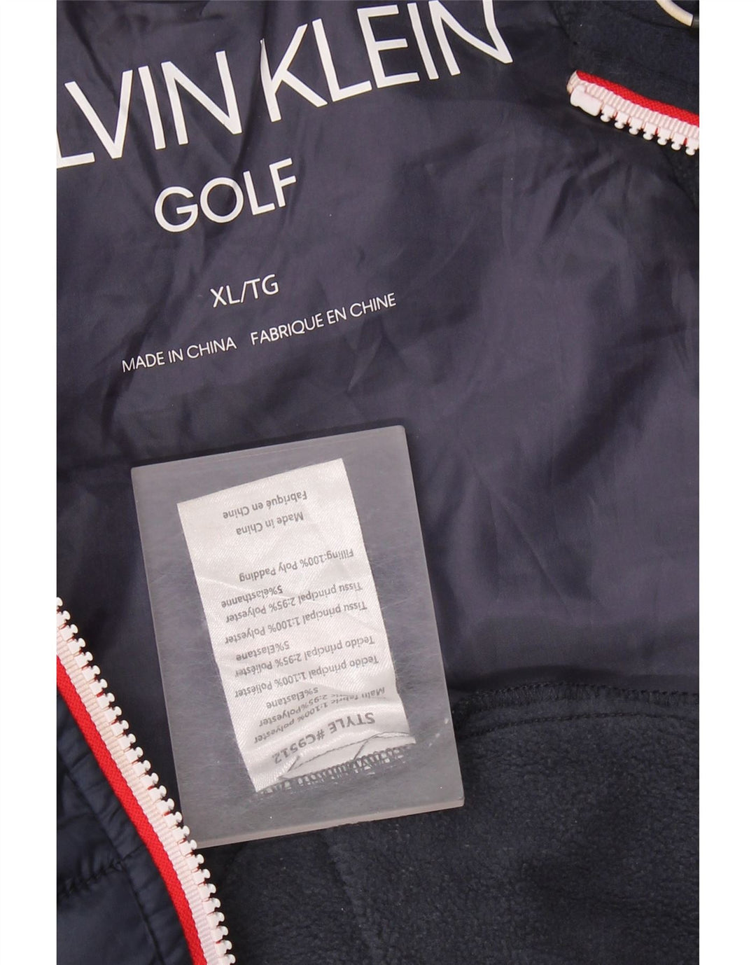 Gilet căptușit pentru bărbați CALVIN KLEIN UK 42 XL poliester bleumarin