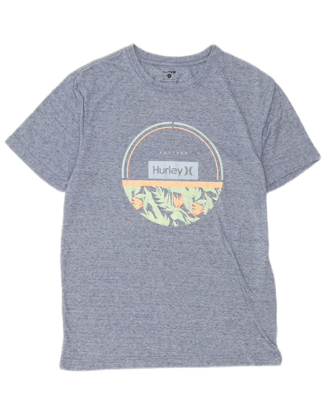 Tricou grafic pentru bărbați Hurley Top mic, albastru, poliester cu pete