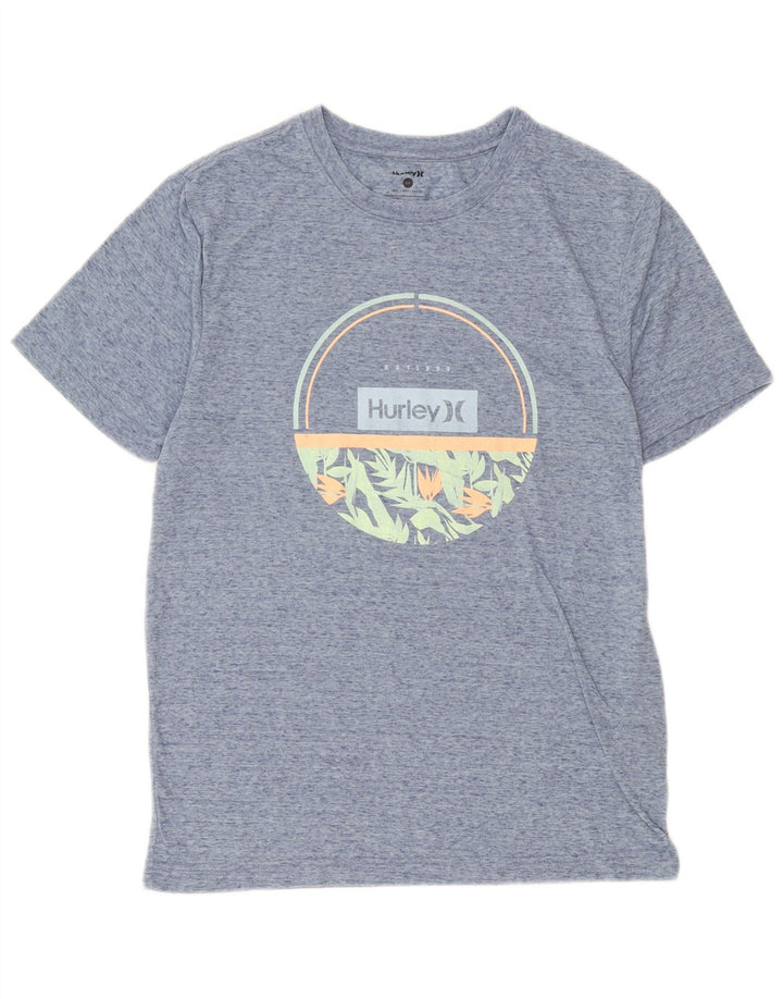 Tricou grafic pentru bărbați Hurley Top mic, albastru, poliester cu pete