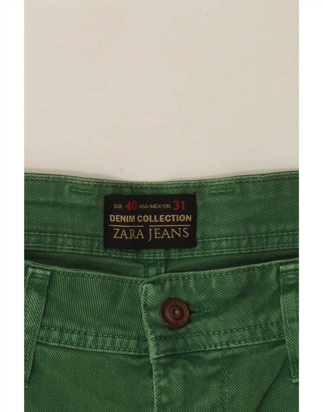 Pantaloni scurți din denim pentru bărbați Zara EU 40 Medium W31 Verde