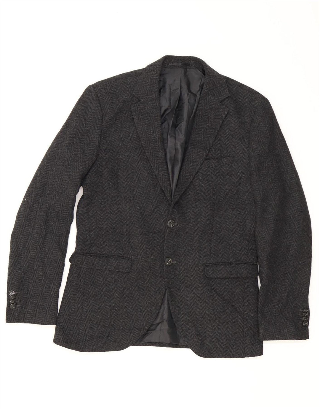 JACK & JONES Jachetă pentru bărbați cu 2 nasturi, UK 42 XL, gri Herringbone