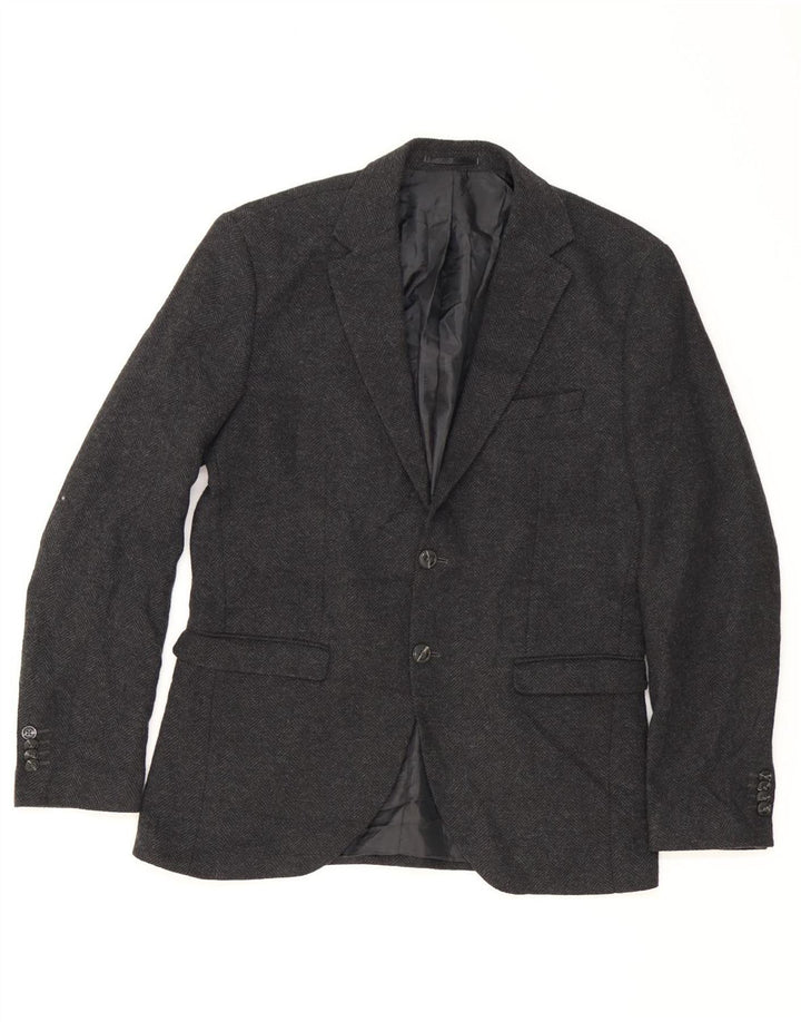 JACK & JONES Jachetă pentru bărbați cu 2 nasturi, UK 42 XL, gri Herringbone