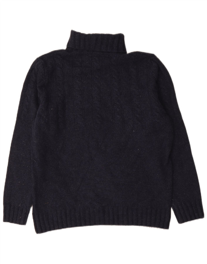 Pulover Barbour pentru bărbați cu gât rulat, mare, lână bleumarin