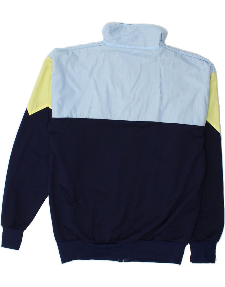 VINTAGE Mens Tracksuit Top Jacket IT 52 Large Navy Blue Colourblock Vintage Vintage and Second-Hand Vintage from Messina Hembry 