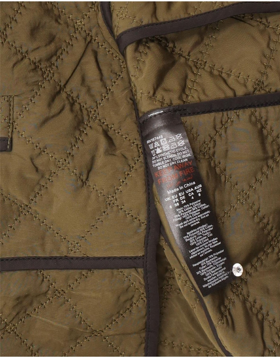 Jachetă matlasată pentru femei Karen Millen UK 8 Poliester verde mic