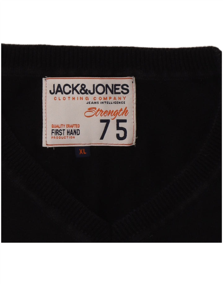 Jack & Jones Pulover cu decolteu în V pentru bărbați, XL, bleumarin
