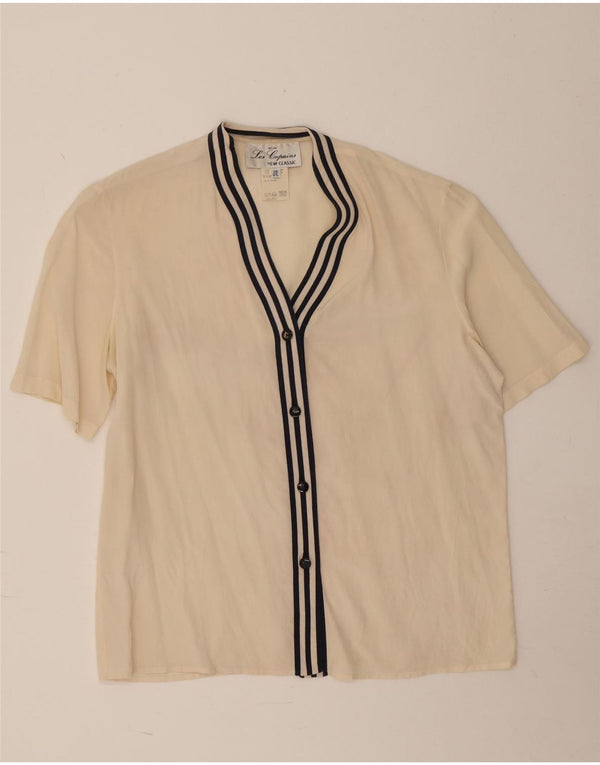 Bluză cămașă cu mânecă scurtă pentru femei Les Copains, IT 48 XL, cu dungi alb