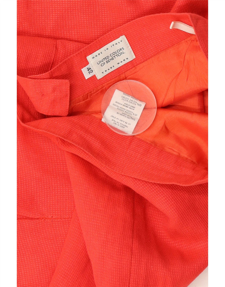 Fusta creion mini pentru femei Benetton IT 42 Medium W26 Red Check Line
