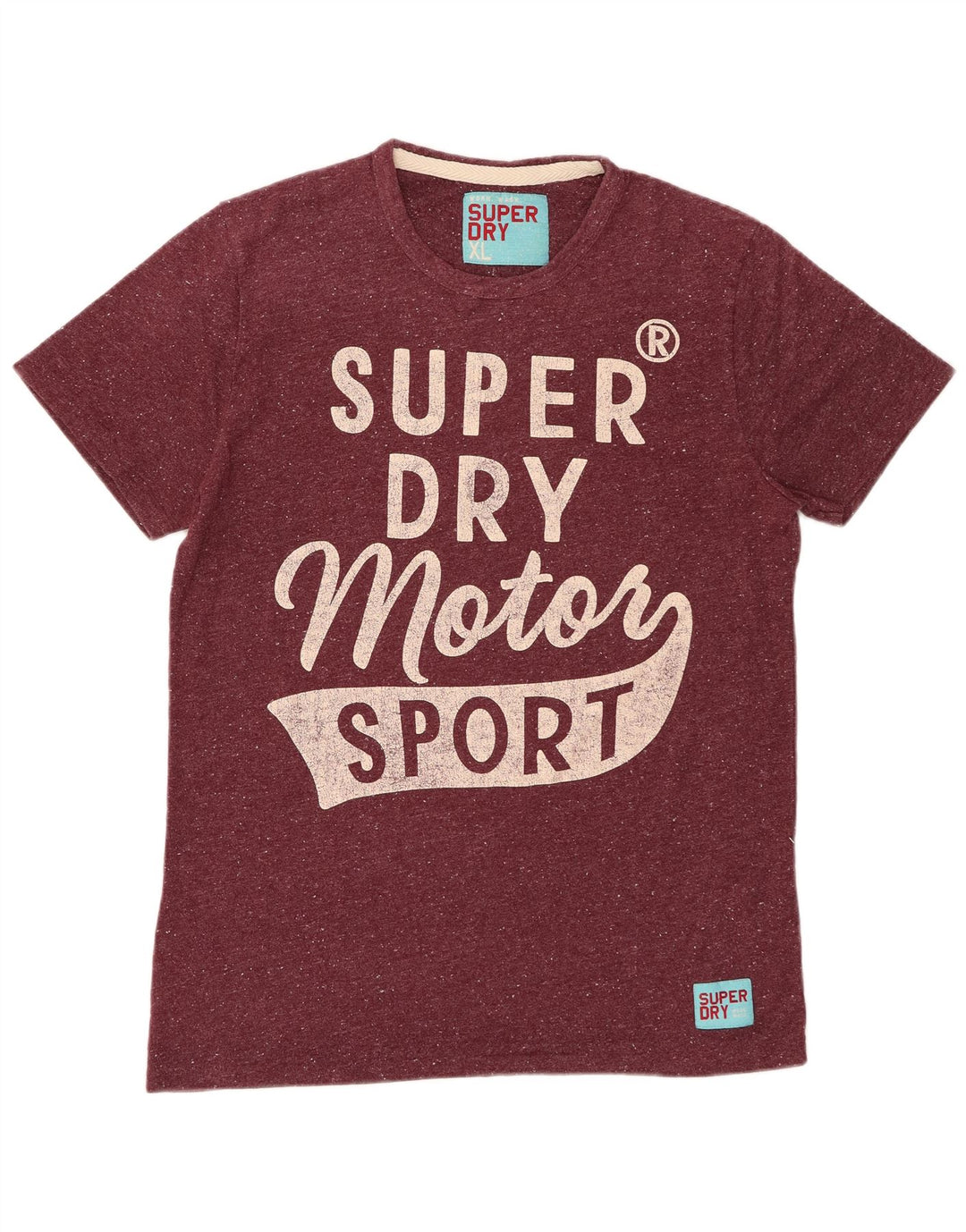 Tricou grafic pentru bărbați SUPERDRY Top XL burgundy bumbac cu pete