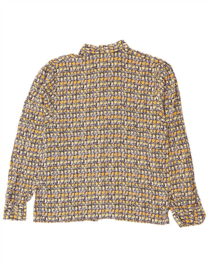 Cămașă vintage pentru femei cu model abstract UK 14 mare, multicoloră