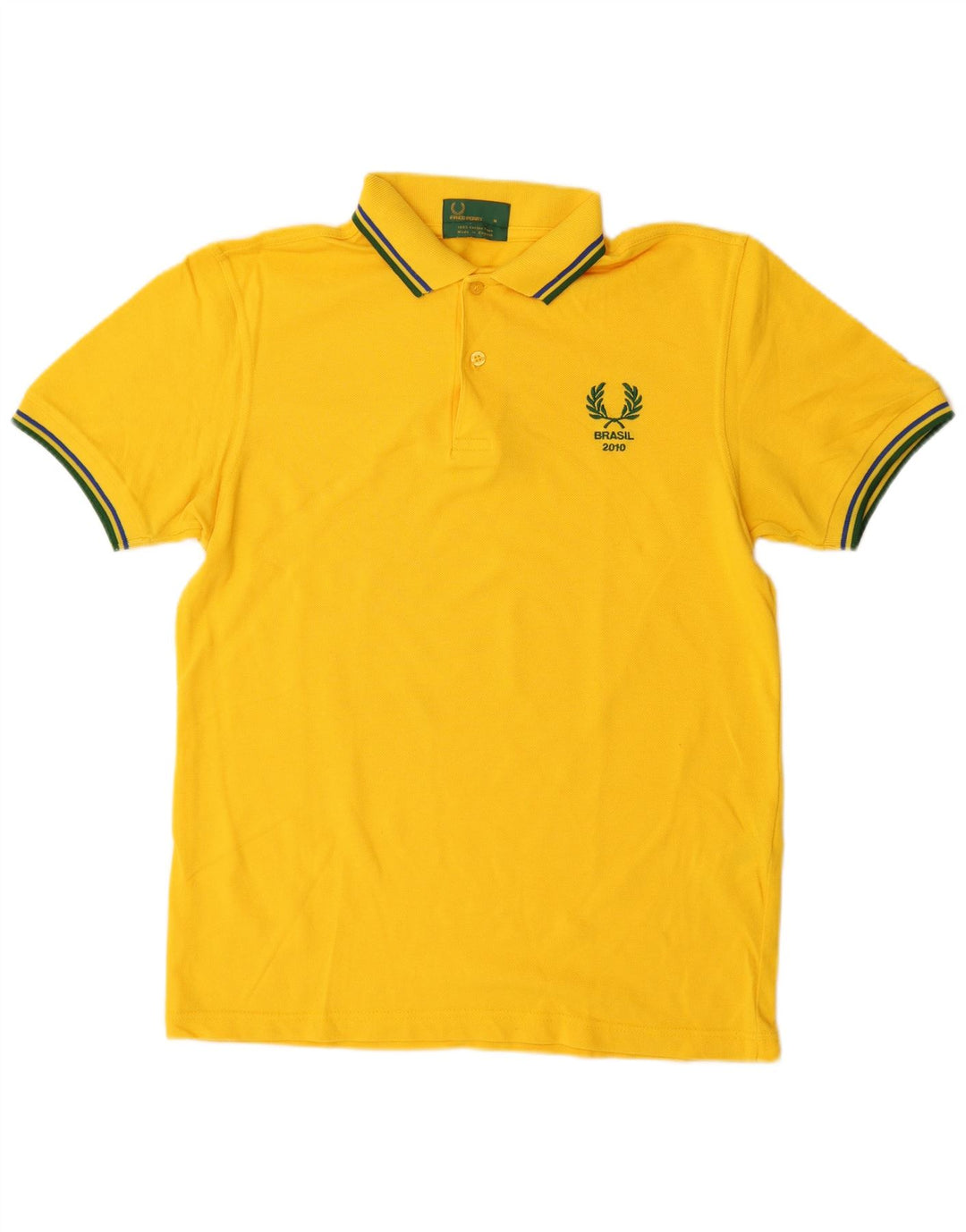 FRED PERRY Tricou polo pentru bărbați din bumbac galben mediu
