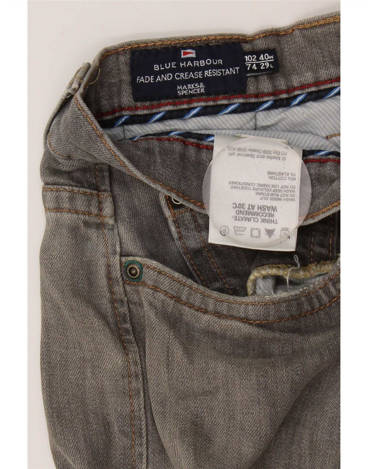 Blugi drepti pentru bărbați Marks & Spencer Blue Harbour W40 L29 bumbac gri
