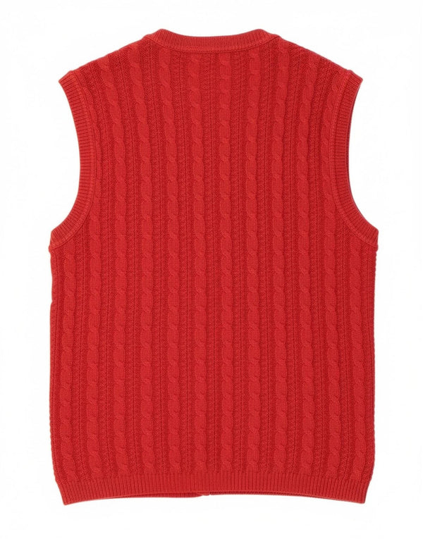 Pulover cardigan fără mâneci Eastex pentru femei UK 10 Small Red Acrylic