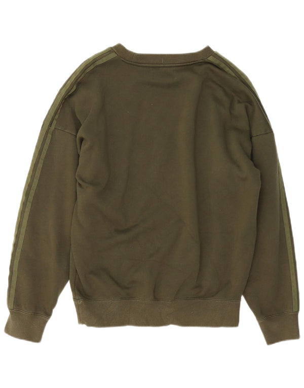 Pulover supradimensionat cu grafic pentru femei Adidas UK 10 Bumbac kaki mic