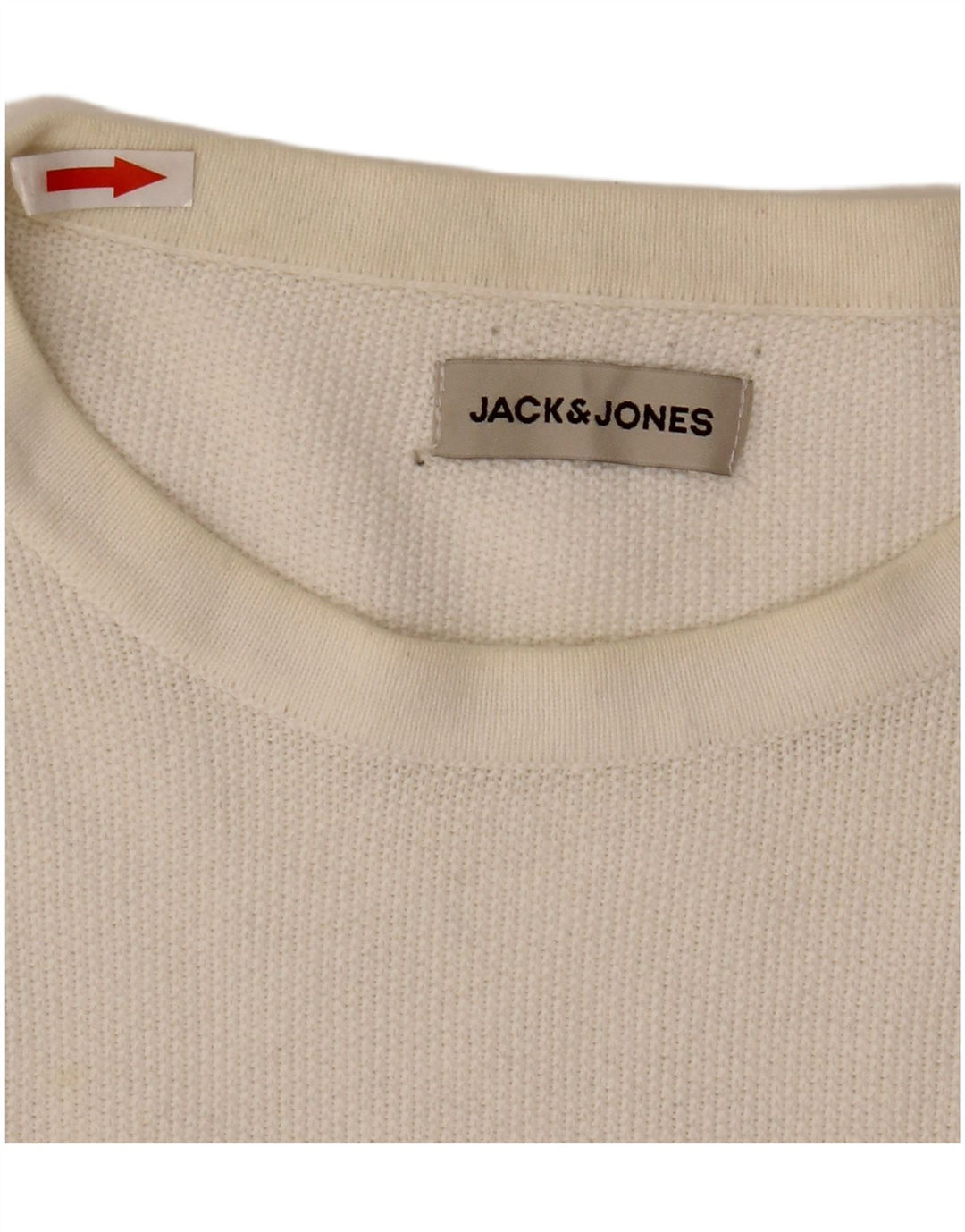 Pulover Jack & Jones pentru bărbați, cu gât crew, bumbac mare, alb