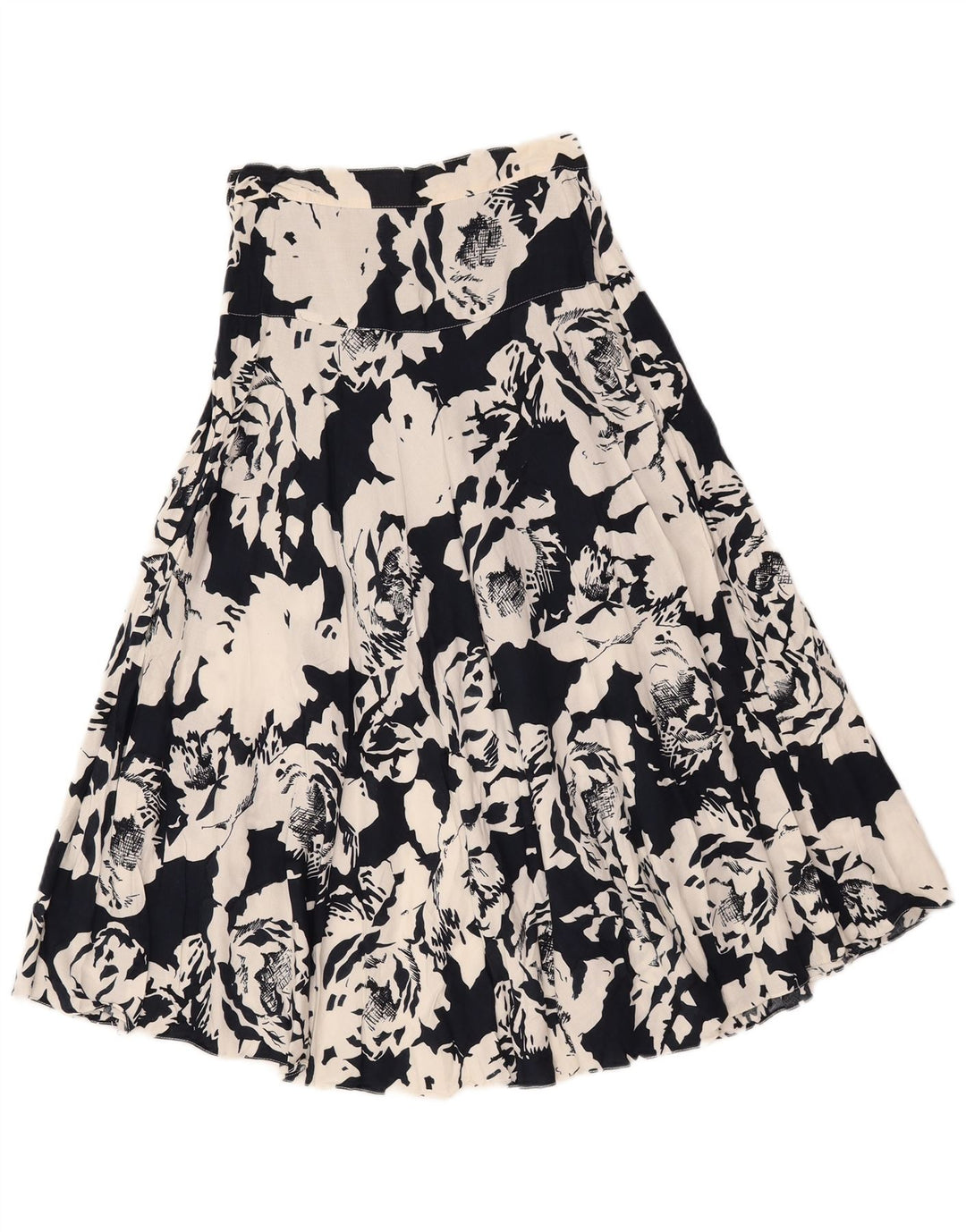 Fusta evazată pentru femei Vintage IT 40 Small W25 Poliester floral negru
