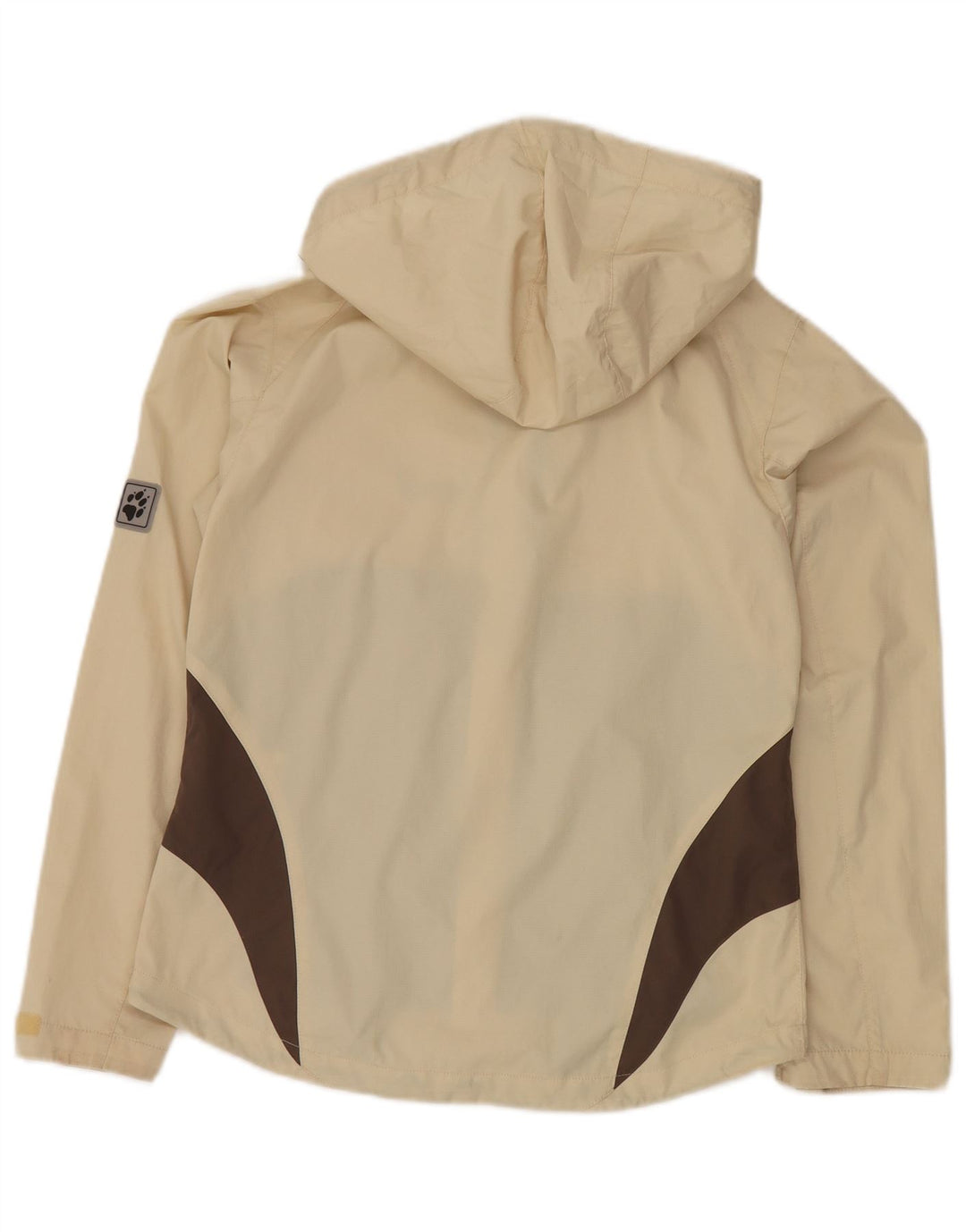 JACK WOLFSKIN Jachetă de ploaie supradimensionată pentru femei UK 10 Small Beige Colorblock