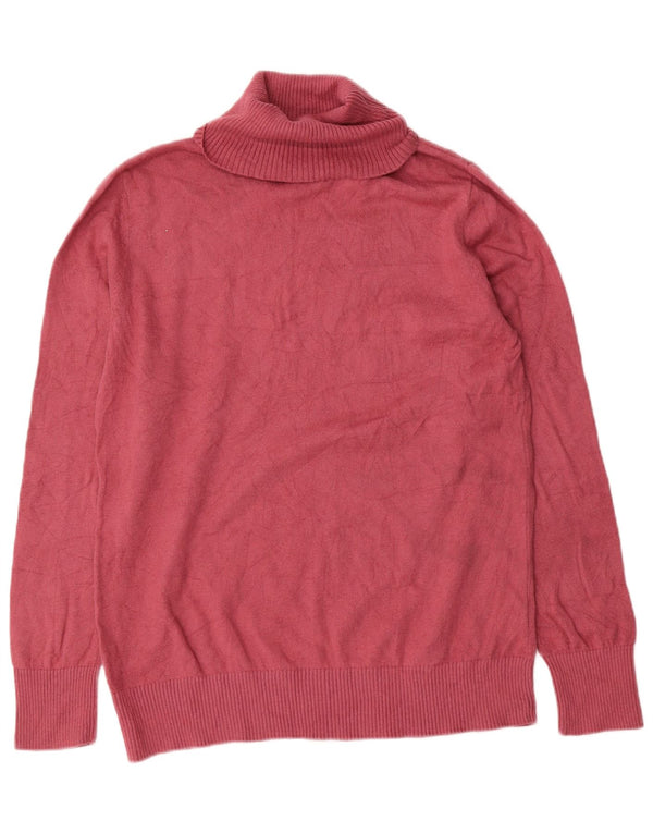 Pulover pentru femei L.L.Bean cu gât rulat din bumbac mare, roz, UK 16