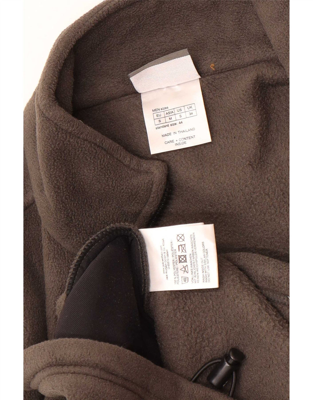 Jack Wolfskin Mens Liner Fleece Jacket UK 34 Small Gri Poliester