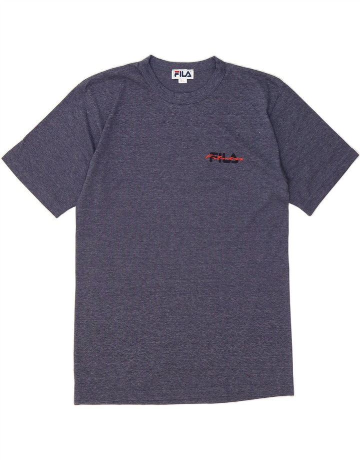 FILA Mens T-Shirt Top Large Navy Blue Flecked Cotton Vintage Fila and Second-Hand Fila from Messina Hembry 