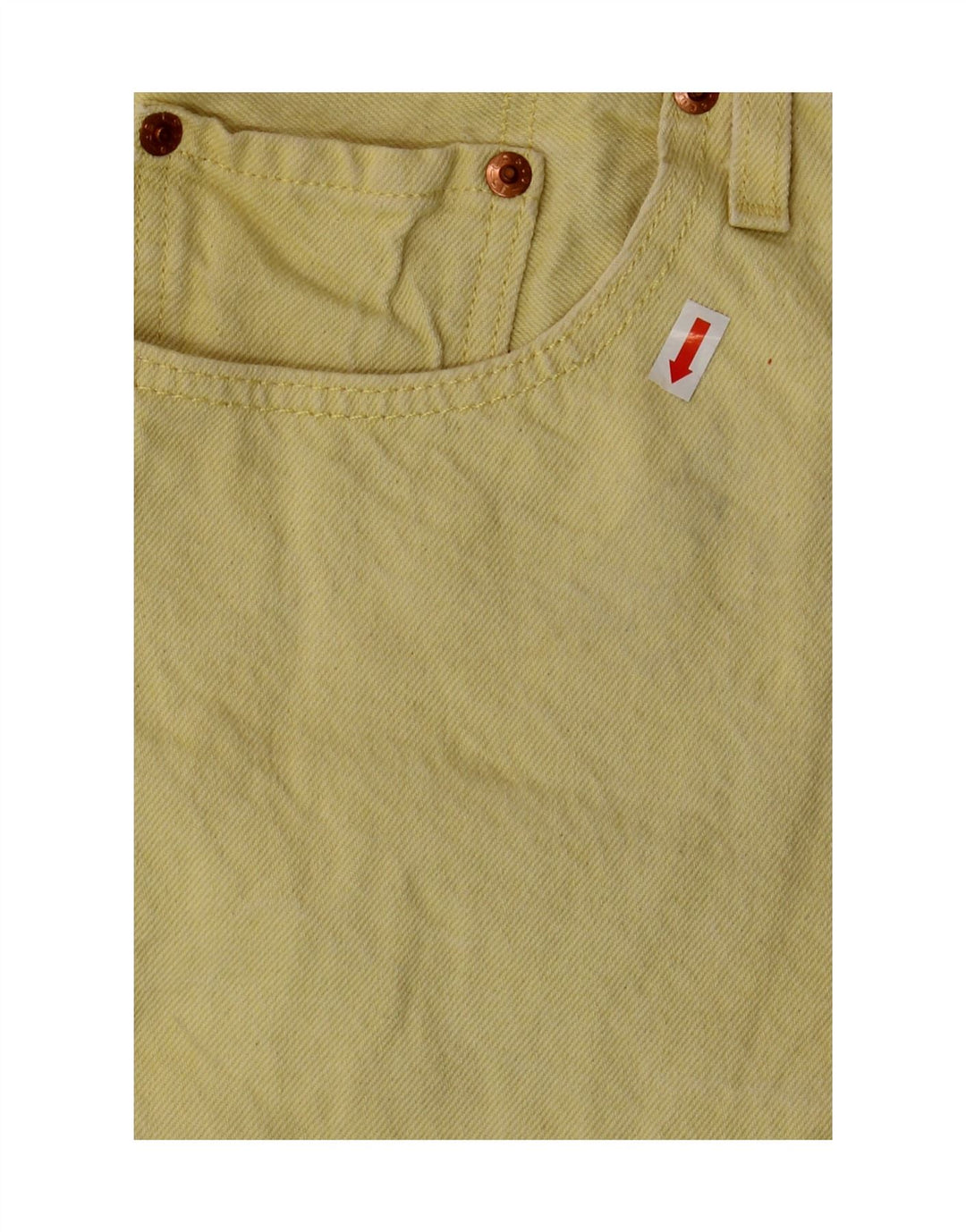 Pantaloni scurți din blugi 501 pentru femei LEVI'S W32, bumbac galben mare
