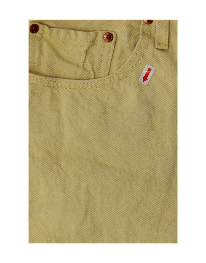 Pantaloni scurți din blugi 501 pentru femei LEVI'S W32, bumbac galben mare