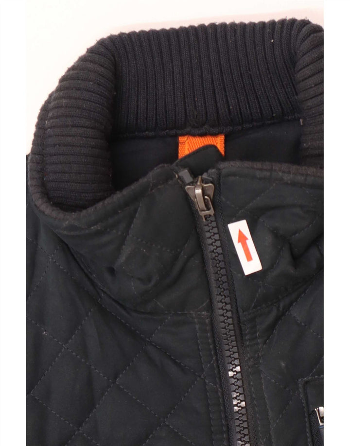 Superdry Mens Quilted Jacket UK 36 Small Green Poliester