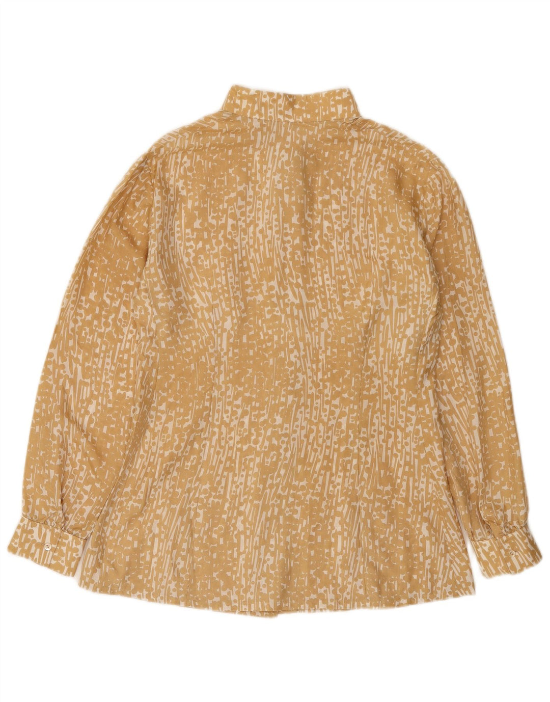 Bluză de cămașă vintage pentru femei UK 12 Medium Yellow Spotted