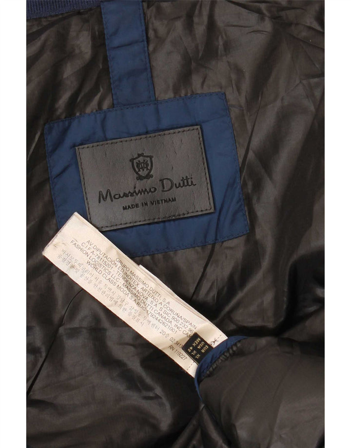 Jachetă căptușită pentru bărbați Massimo Dutti UK 42 XL bleumarin poliester