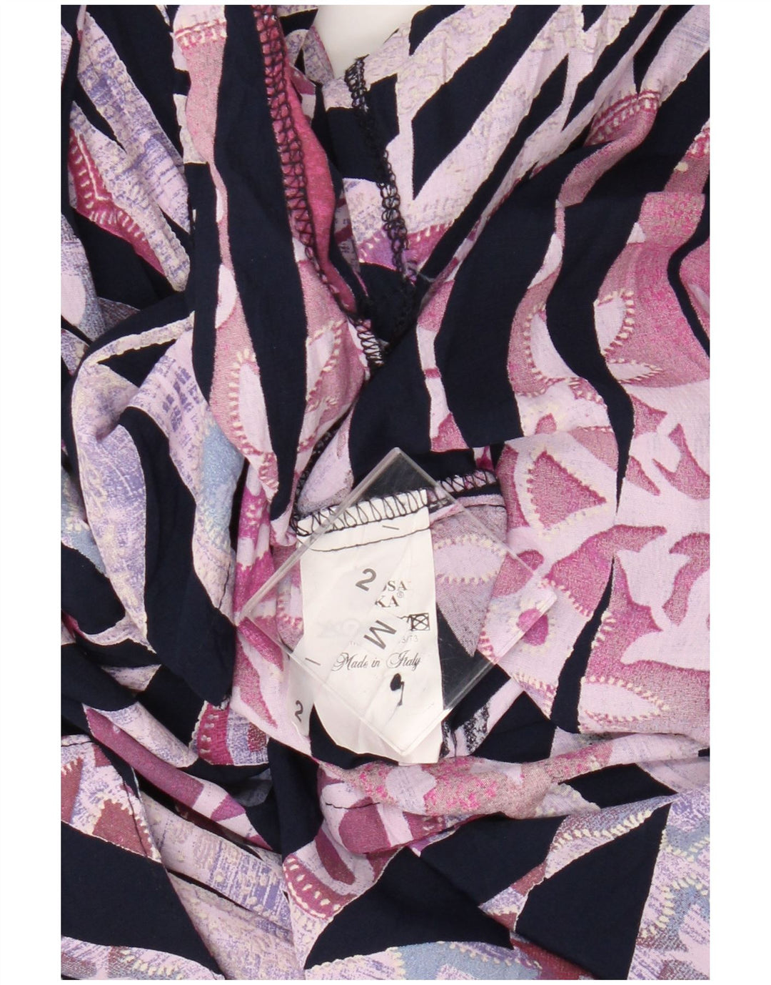 Cămașă Vintage pentru femei UK 14 Medium Multicolor Geometric Viscose