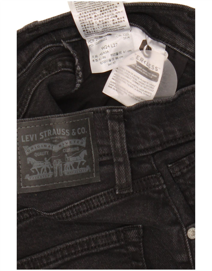 Blugi conici pentru femei Levi's W24 L27 bumbac negru