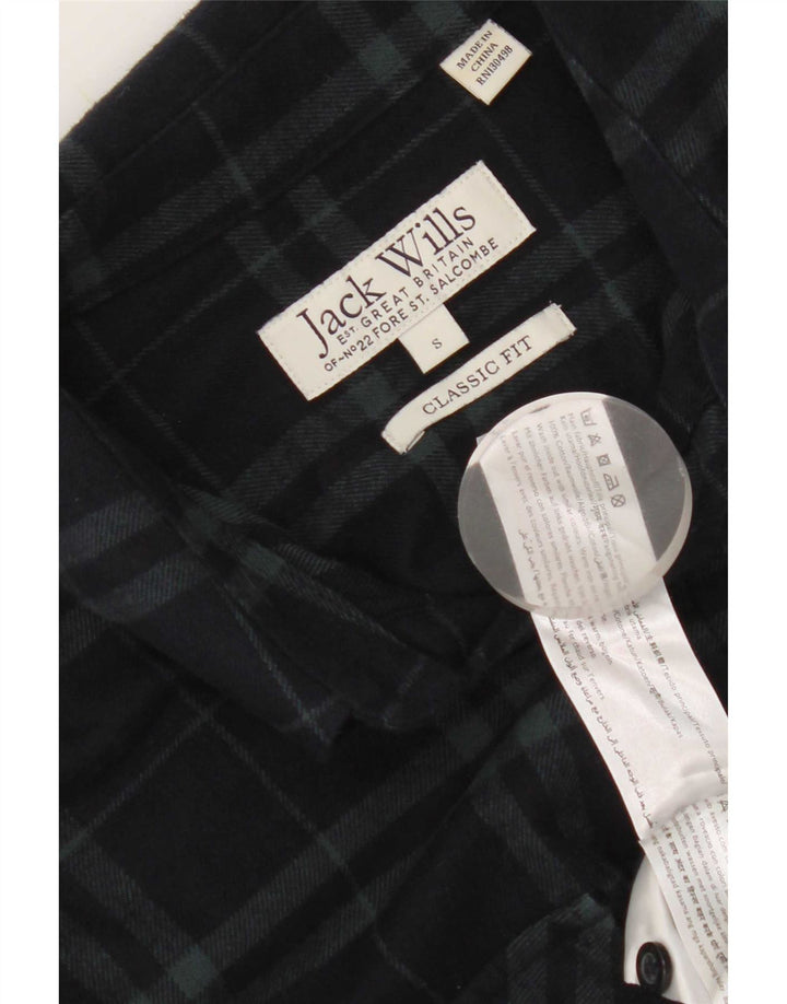 Cămașă Jack Wills pentru bărbați, cu tăiere clasică, din flanel, din bumbac cu carouri, albastru bleumarin