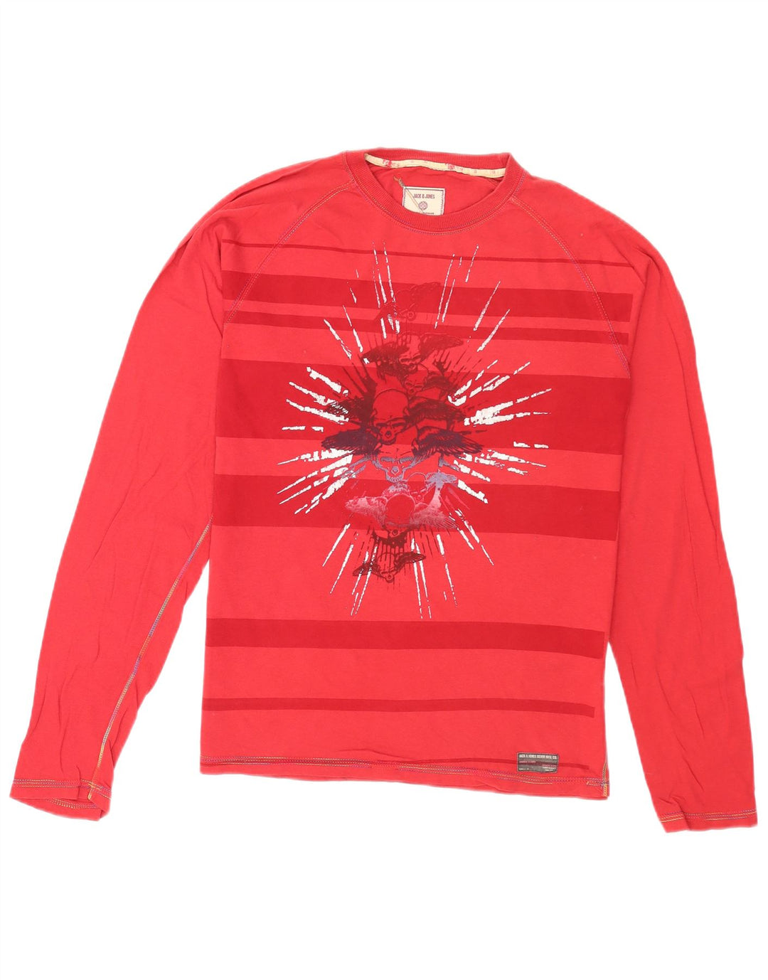 Jack & Jones Tricou cu mânecă lungă pentru bărbați, roșu, mare