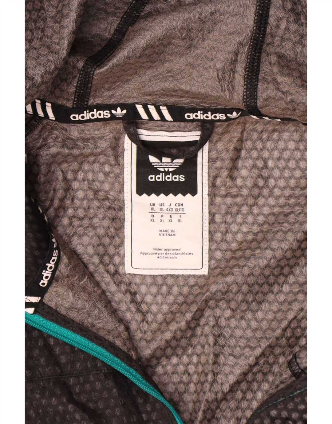 Jachetă de ploaie cu glugă pentru bărbați Adidas UK 42 XL poliester negru