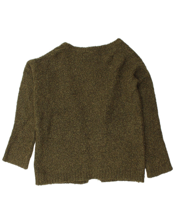 Topshop Pulover cardigan deschis supradimensionat pentru femei UK 10 Mic Kaki Flecked