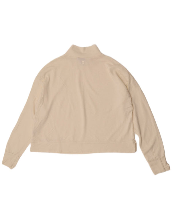 Sweaty Betty Pulover oversize pentru femei Crop pentru femei UK 16 Large Off White