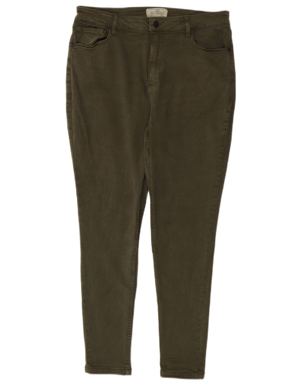 FAT FACE Womens Skinny Jeans UK 14 Large W34 L27 Khaki Cotton