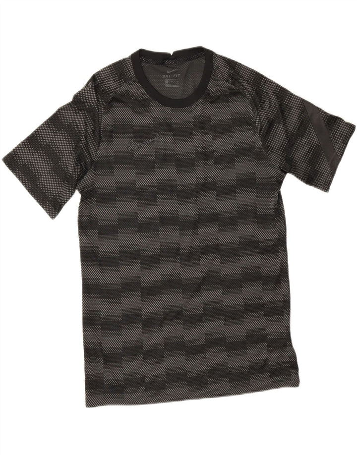 Tricou Nike pentru bărbați Dri Fit Top Mediu Negru Poliester Geometric