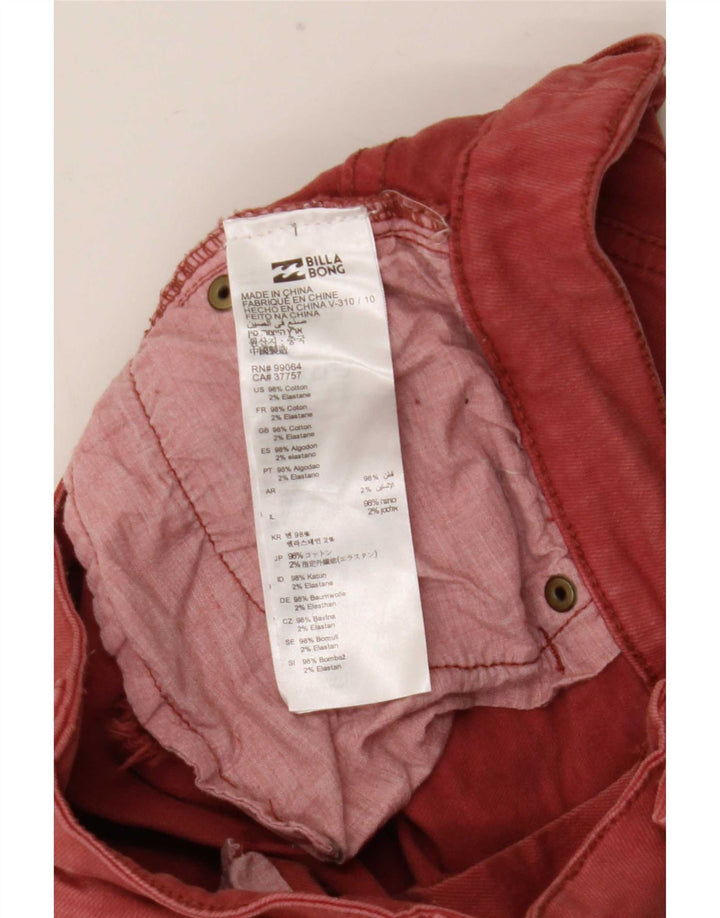 Pantaloni scurți din denim învechit pentru femei Billabong W26, bumbac roșu mic