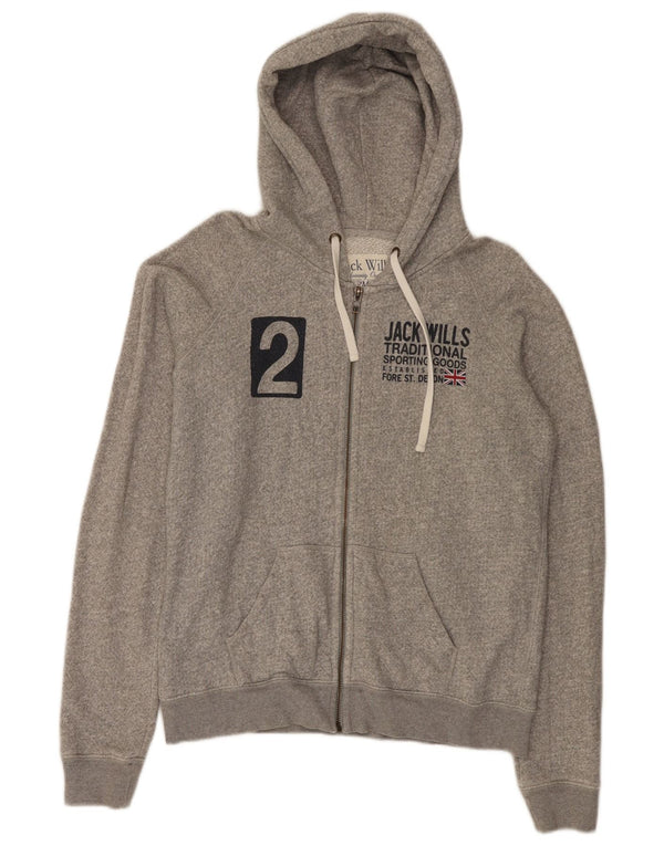 Pulover Jack Wills pentru femei, cu fermoar, UK 12, bumbac gri mediu
