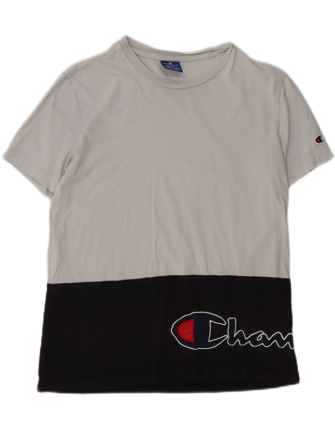 Tricou grafic pentru bărbați CHAMPION Top mic negru colorblock