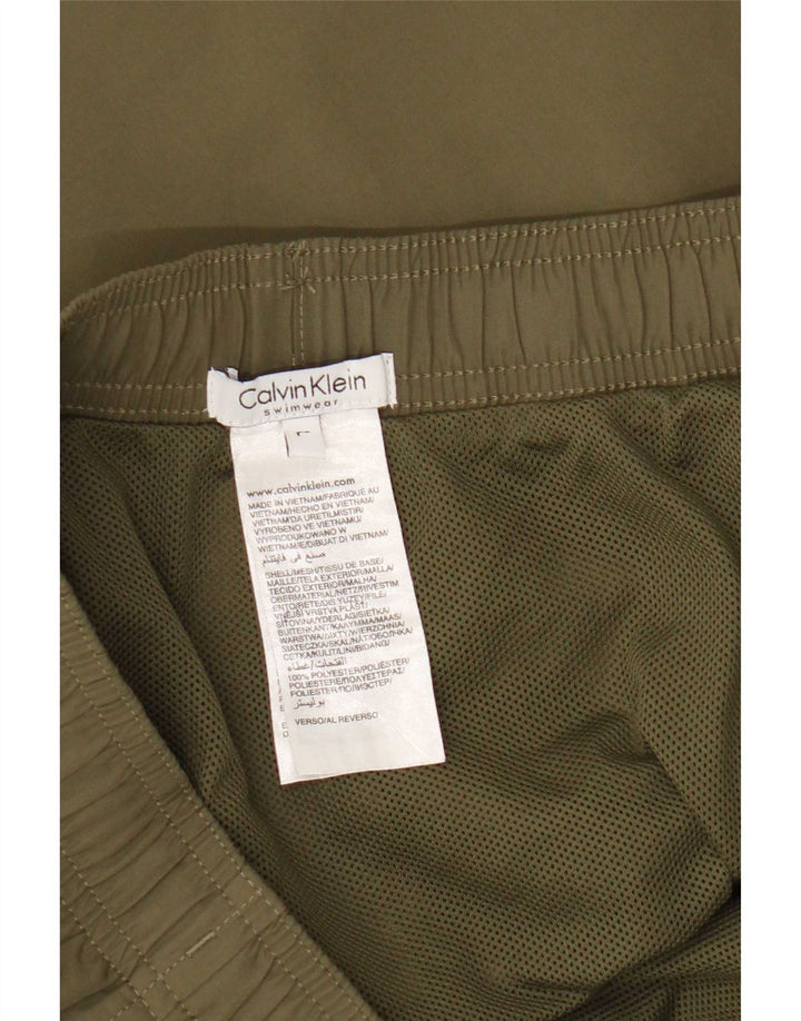 Pantaloni scurți de înot grafic Calvin Klein pentru bărbați, poliester kaki mari